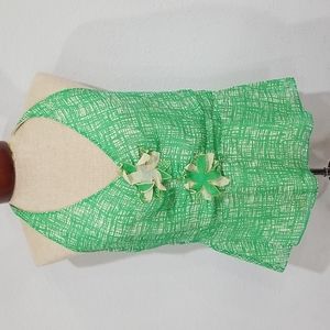 BCBG MaxAzria vintage silk Kelly green halter top Peplum Blouse Size M in Green